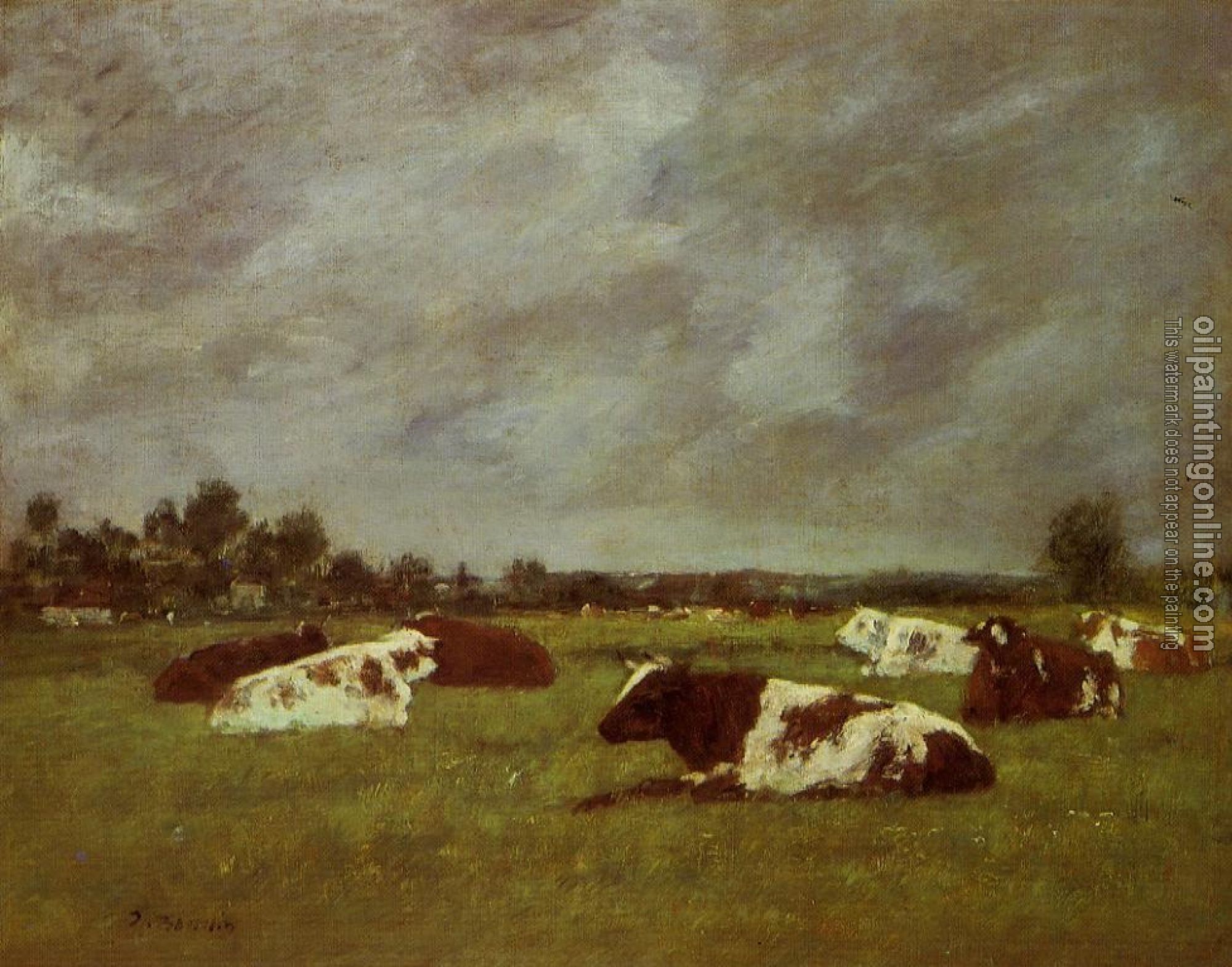 Boudin, Eugene - Cows in a Meadow, Morning Effect
